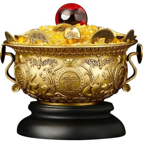 Copper Cornucopia Decoration Money Drawing Copper Basin Living Room Entrance Shop Opening Gifts decorations for home