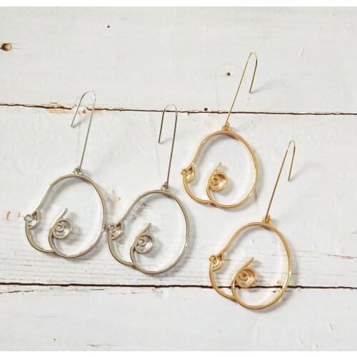 Fashion metal outline aesthetic breast boobs earrings for women