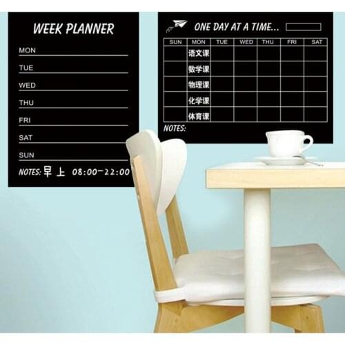 Weekly Plan Wall Sticker With 4Pcs Chalks Removable Blackboard Calendar Decal for Home Office School YE-Hot