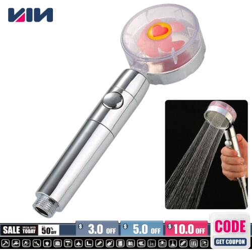 Creative Outlet Mode Rain Shower Head Spinning Windmill Stop Button High Pressure Water Saving Spray Nozzle Showerhead Douche