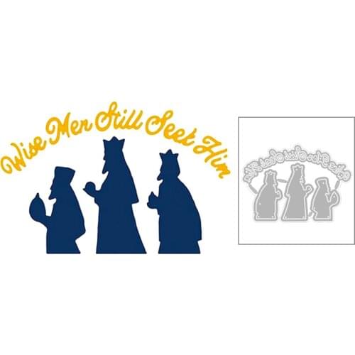 2020 New Sentiment English Word Wise Men Fill Feet Him Metal Cutting Dies For Scrapbooking Greeting Card Paper Making no stamps