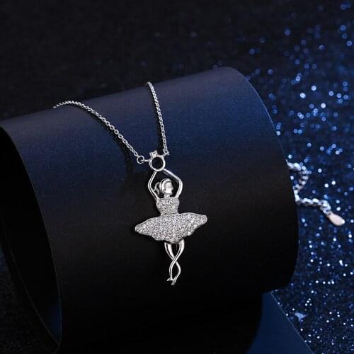 New original design Ballerina Zircon Pendant Necklace 2020 Woman Fashion DIY fine Jewelry Valentines Day Gift Free Shipping hot