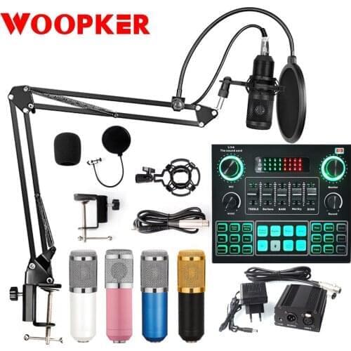 Profession studio Microphone for PC Computer Recording Home Karaoke Condenser Microphone Phantom Power Sound Card Voice Changer