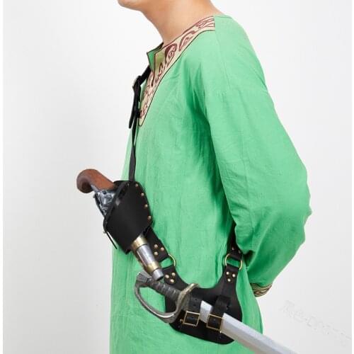 Medieval Sword Belt Waist Sheath Scabbard Frog Holder Adult Men Larp Knight Battle Weapon Costume Rapier Ring Belt Strap Holster