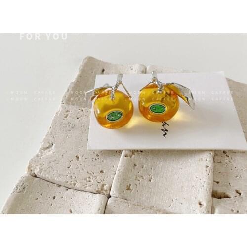 2021 New Design Sense Fruit Letter Earrings Fashion Classic Earrings S925 Forest Sweet Personality Net Red Earrings Trend