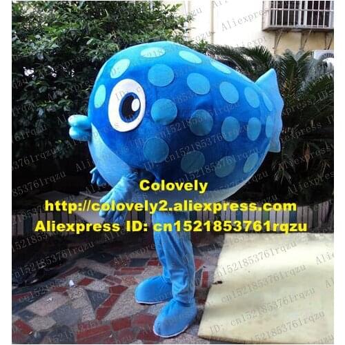 Likable Blue Puffer Globefish Balloonfish Fugu Blowfish Goldfish Gold Fish Mascot Costume Mascotte Cartoon Character No.9196 FS