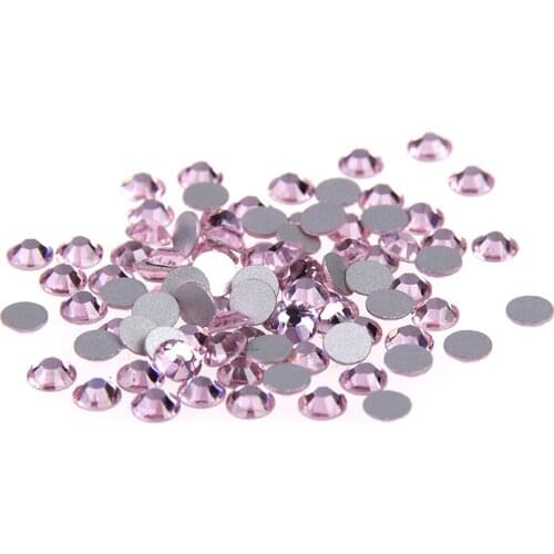 Non Hotfix Rhinestones Pink Crystal Strass 2016 New Design 99% Similar SWA. 7 Big+7 Small 14 Facets For 3D Nail Art Decorations