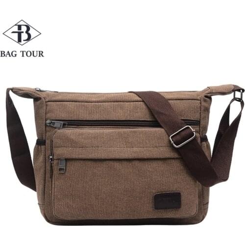 Canvas Shoulder Bags Young Retro Solid Colors Messenger Strong Fabric Bags Vintage Style Crossbody Bags multifunction Brief