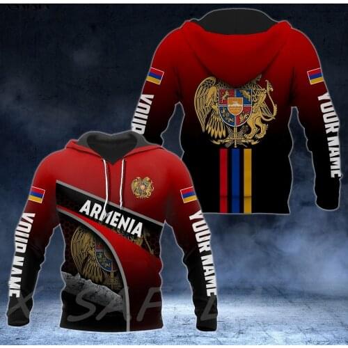 Armenia COAT OF ARMS FLAG Country 3D Printed Man Female Zipper Zip Up ZIPPED HOODIE Pullover Sweatshirt Hooded Jersey Tracksuits