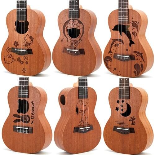 SevenAngel Wholesale 21" Ukulele Soprano Pineapple-shaped Gitar Mahogany Small Guitar Body 4 Nylon Strings hawai Cavaquinho