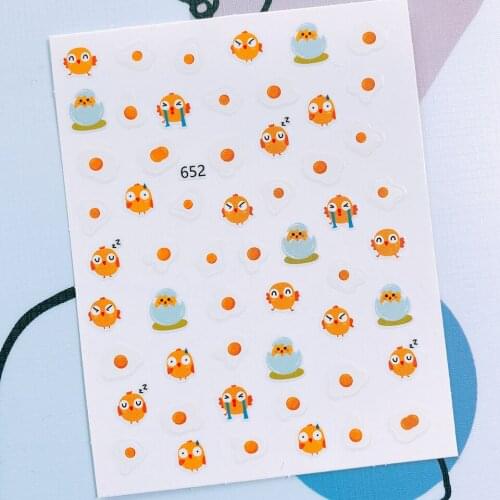 Smiley Nails Design Cartoons for Nail Designs Strawberry Dried Flowers for Nails Stickers Egg Manicure Sliders Korean Decor Art