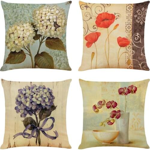 Vintage Flowes Cushion Cover Hoga Decorative Pillow funda cojines 45x45 housse de coussin Nordic Throw Pillow Cover Sofa Car
