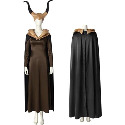 Adult Women Halloween Maleficent Masquerade Cosplay Costume Maleficent 2 Mistress of Evil Outfit Party Full Props Suit