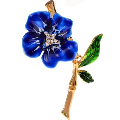 CINDY XIANG Enamel Flower Brooches For Women Weddings Office Elegant Plant Rhinestone Brooch Pins Party Casual Jewelry 2-color