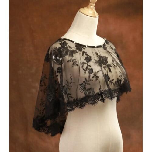 JIN ISR YARN Black Lace Bridal Wedding Capes Bolero Jacket Women for Evening Party Shawl Chaqueta Chales de fiesta mujer novia