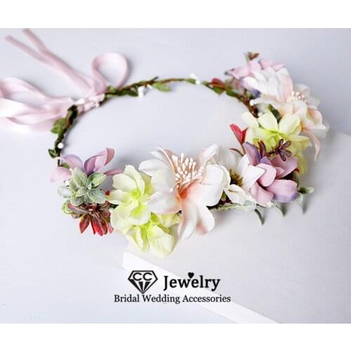 CC Flower Headbands Women Hair Accessories Wedding Headdress Engagement Jewelry Bridal Crown Romantic Flower Hairband Gift 58389