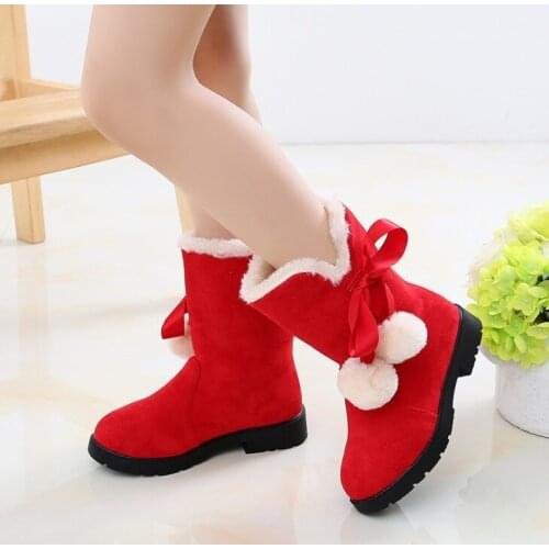 Winter Fashion Childrens Red Black Boots Autumn Winter Boys Girls Plus cashmere Boots Students Long Boots Girls' Boots 25-36