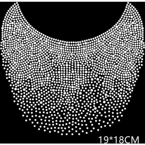 Star neckline hot fix rhinestone applique hot fix rhinestone transfer motifs designs iron on transfer patches for shirt