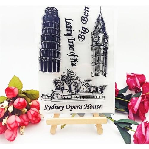 11*16CM Hot selling Leaning Tower transparent clear stamp / silicone seal roller stamp DIY scrapbook album / card production