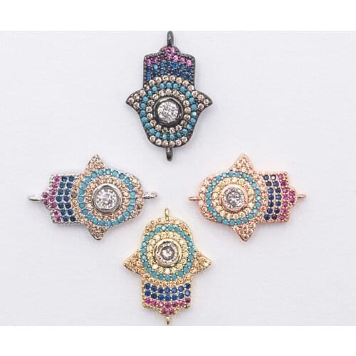 16.2×24.1mm Micro-inlaid Color Zircon Classic Alloy Connector DIY Necklace Earrings Bracelet Accessories Wholesale