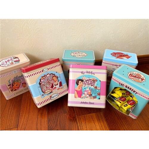 2pcs/set Home Food Storage Containers for Office Table Coffee Bars Tea Bag Holders Box American Girl Candy Snacks Sugar Jars