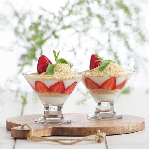 2021 durable White Glass 6 Piece Ice Cream Sweet Tiny Bowl Presentation Service Plate Cocktail Bowls Magnolia dish