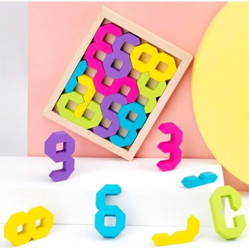 3D Wooden Creative Digital Building Blocks Toys Montessori Intelligence Math Games Children Early Learning Educational Toys Kids