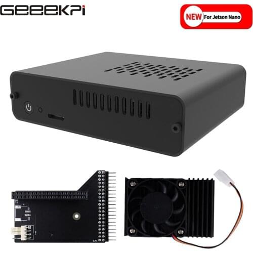DeskPi Case For Jetson Nano AI Development Kit Cooler PWM Fan NUC Style Aluminum Alloy Rear Acrylic Panels DIY Avoid Messy Cable