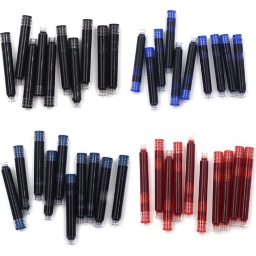 10pcs Blue And Black Ink Cartridge Refills Fountain Pen Assurance Universal Typ Other Brands Are Also Suitable
