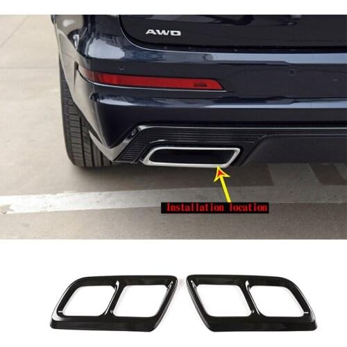 For Cadillac XT6 2020-2021 stainless steel black car four-out tail throat muffler exhaust pipe cover Car Accessories