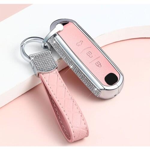 Zinc Alloy Crystal Car Remote Key Case Cover Keychain Fob For Mazda 2 3 6 Axela Atenza CX-5 CX5 CX-7 CX-9 2014-2019 Car Styling