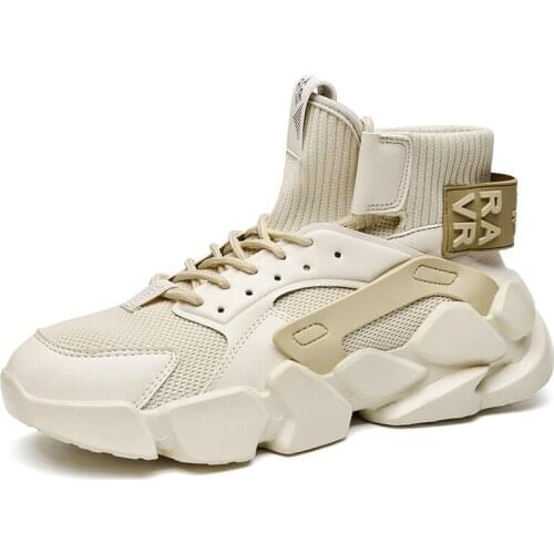 Spring Autumn Air Mesh High Top Fitness Running Shoes For Men Women Ankle Boots Male Chunky Sport Shoes Athletic Male Sneakers