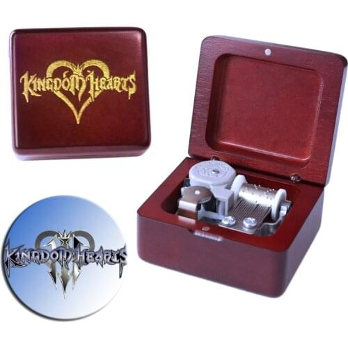 Handmade Wooden Kingdom heart Music Box Birthday Gift For Christmas Valentines day special gifts for lovers, childrens A