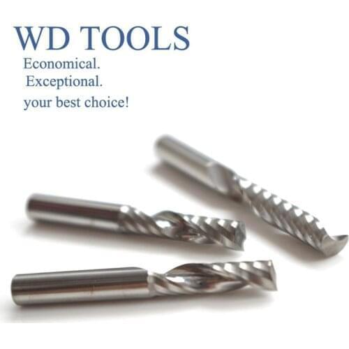Top quality 5pc 3X12mm single flute down-cut spiral endmills,left hand cutting bit for plastic,pvc MDF,Aluminum woodworking bit