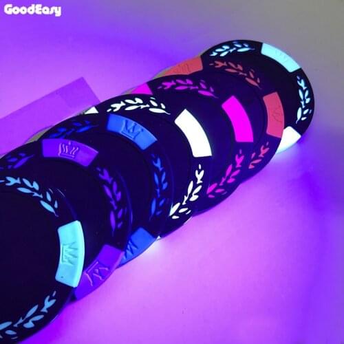 Fluorescent Poler Chip Texas Hold'em Poker Chips Customs Poker Chips Inner Metal Coins Caisno anti-fake Poker Multicolors