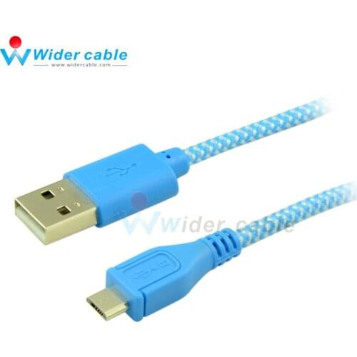 Micro USB Cable Mobile Phone Charging Cable 1M USB2.0 Data Fabric Braided sync Charger Cable for Samsung HTC Android Phone