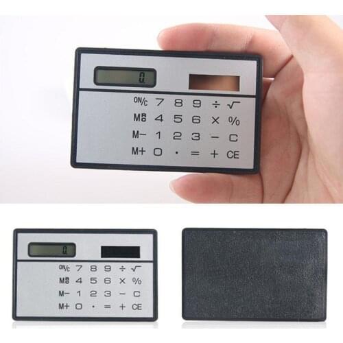 Solar Card Calculator Ultra-thin Handheld Office Computer Student Mini Pocket Calculator