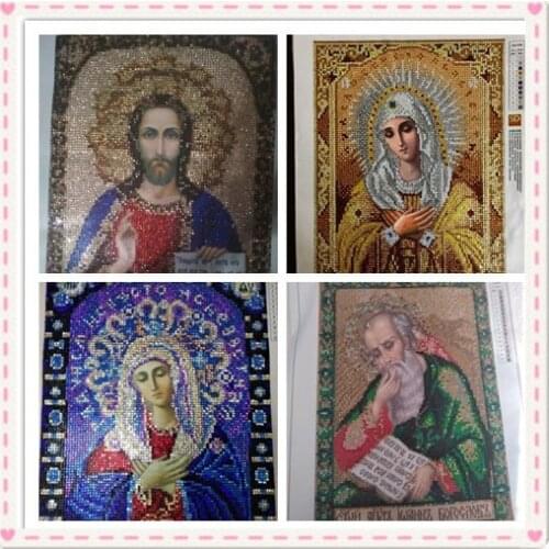 2019 HOT SALE DIY Diamond Painting Cross Stitch Religious Icon CRYSTAL Diamond Embroidery Mosaic Decoration CHRISTMAS Gift ZX