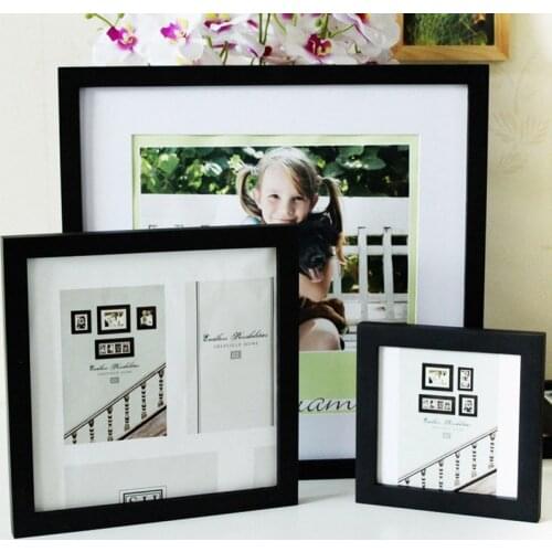 Classic Photo Frame Wooden Square Picture Frames for Wedding Banquet Decor Living Room Bedroom Table Ornament Family Gift