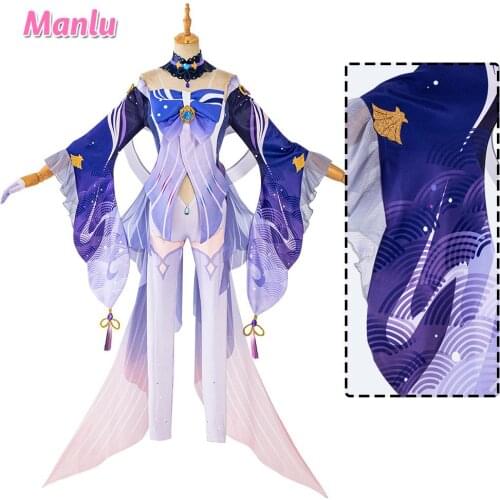 Sangonomiya Kokomi Cosplay Costume Genshin Impact Kokomi Cosplay Wigs Sexy Women Dress Outfit Uniform Halloween Carniva