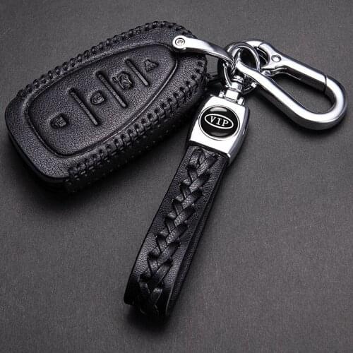 Top Layer Leather Car Key Case Cover Shell For Chevrolet Monza Cruze Cavalier Malibu Xl Equinox Genuine Leather Ring Keychain