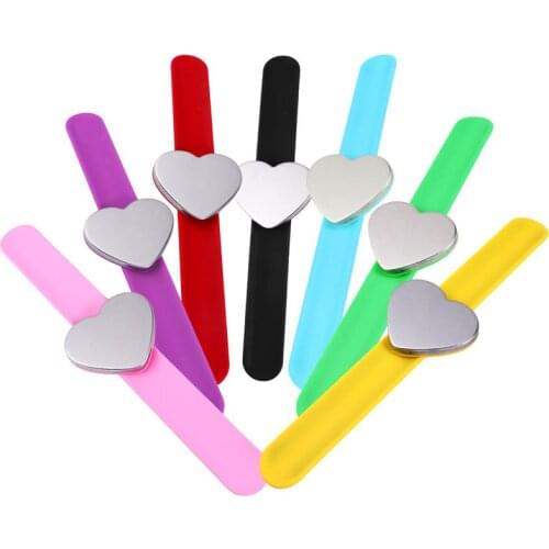 Magnetic Pin Bracelet Heart Shape Silicone Hand Band Wrist Strap Slap Bracelet Arm Pin Cushion Holder For Salon Hairstyling Clip
