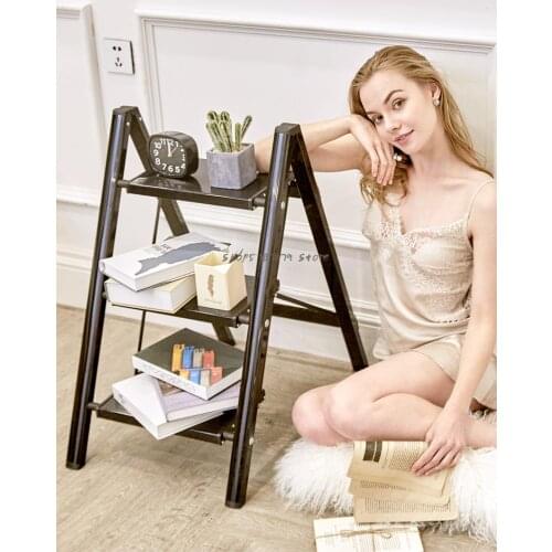 Multi-functional Small Domestic Ladder Indoor Folding Thickened Aluminum Alloy Flower Ladder Three-step Portable Storage