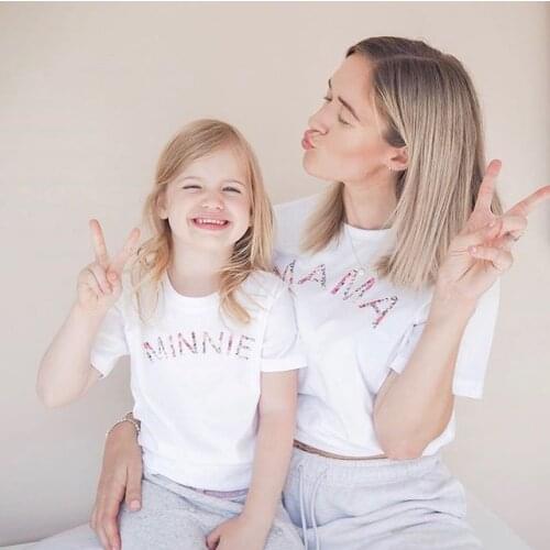 Unisex Casual Solid Family Suits White Letter Printed Sweatshirt Round Neck Long Sleeves Letter Printing Outfit