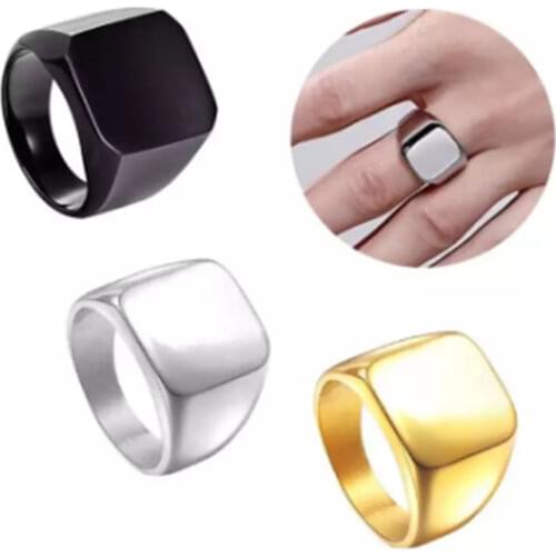 Titanium Steel Square Rings Form Men Classic Domineering Business Fingers Ring Geometry Jewelry Mens Rings Fashion Jewelry Gifts