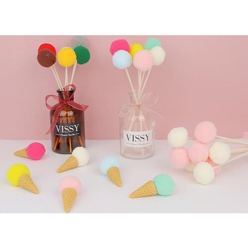 Photo Prop Transparent Decorative Plastic Pompom Sticks Cone Ornament for Product Photography