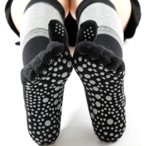 Five Toe Cotton Sports Socks Anti Slip Ladies Socks Long Sleeve Women For Pilates Dance Sport Exercise Sportswear