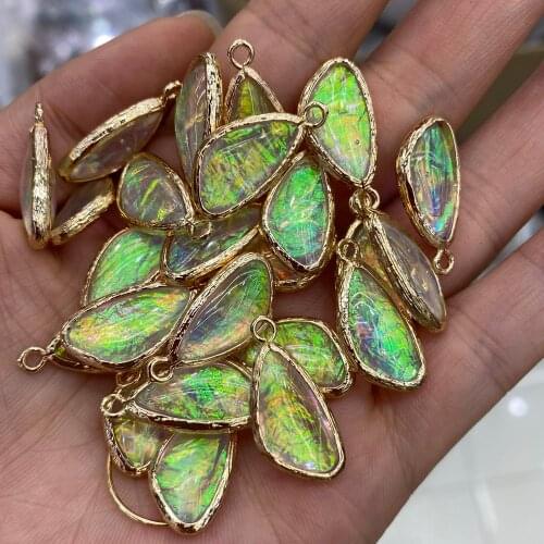Wholesale Natural Stone Resin Pendants Water Drop Reiki Heal Resin Crystal for Women Necklace Earring Jewelry Accessories