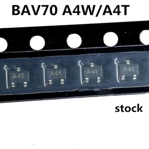 Original 100pcs/ BAV70 A4W/A4T SOT23