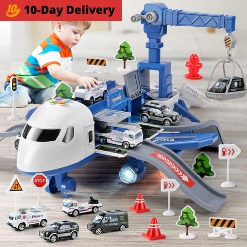 Large Size Passenger Plane Deformation Music Simulation DIY Track Inertia Toy Aircraft Kids Airplane Toy for Childrens Day Gift